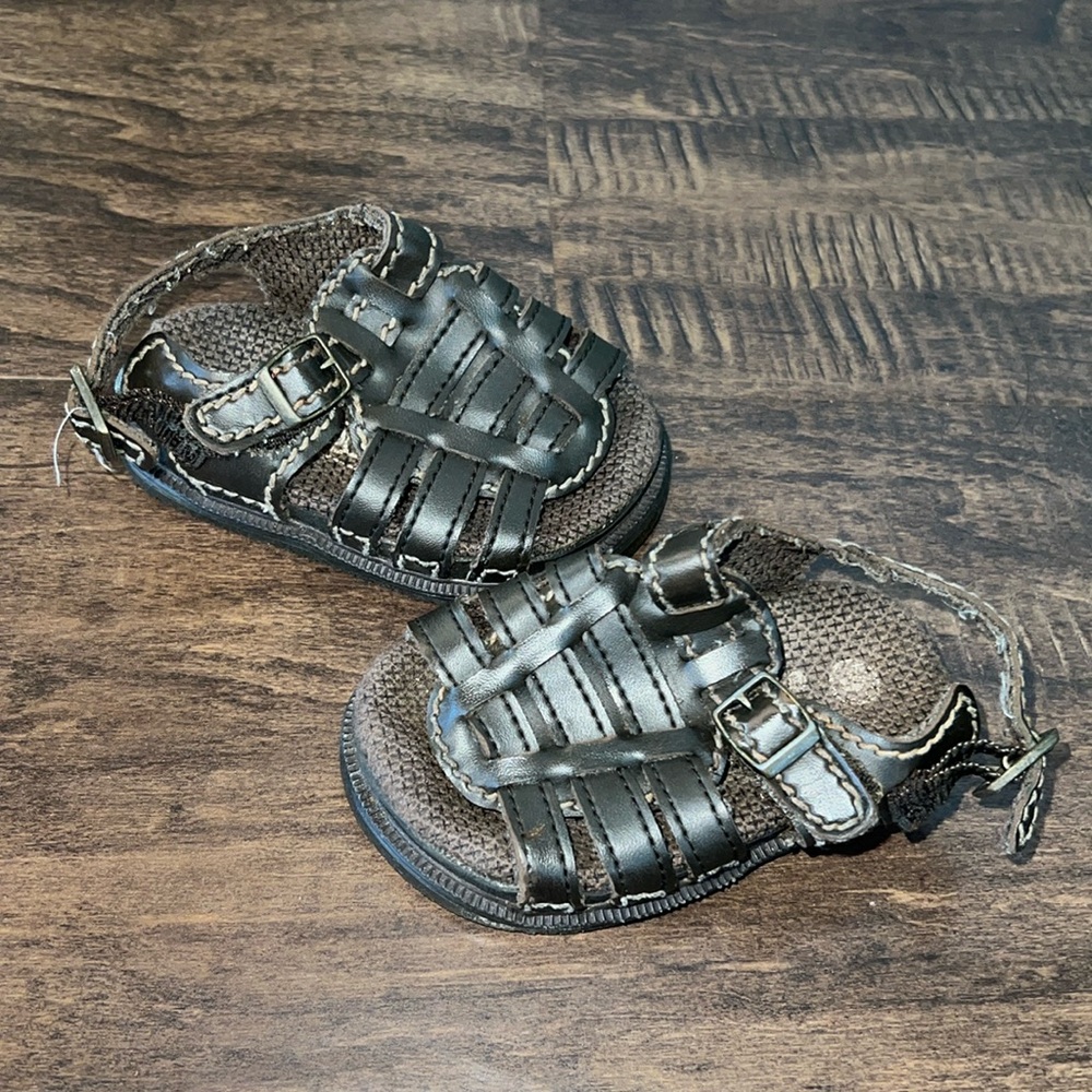 Superoo 3 Baby Vintage Fisherman Brown Leather Sandals
